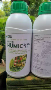[VTNN TIEN KHOA] Phân bón lá HUMIC Zn Mn 6-4 chai 1 lít ra rễ đẻ nhánh xanh lá giải độc phèn hữu cơ cho cây trồng