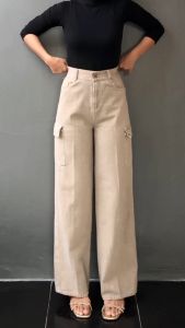 Leviosa.id - Luna Cargo Pants Celana Cargo Panjang Wanita Korean Style Reguler Kekinian All Size