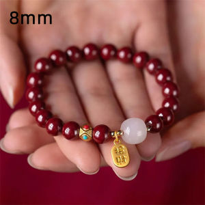 Vòng Tay Hạt Chuỗi Cinnabar Cổ Điển Với Chuỗi Hạt Cầu Nguyện Phật Giáo Tây Tạng Bùa Hộ Mệnh Mang Lại Sự Giàu Sang Và May Mắn Cho Phụ Nữ Và Nam Giới