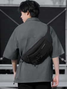 Mens Multi-Functional Bag Crossbody Backpack Cycling Waist Bag Single Shoulder Chest Bag Commuting Diagonal Bag Leisure Style