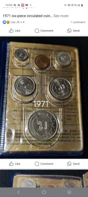 Singapore first series of circulation coin set of 6 coins