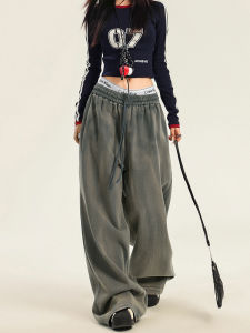 Quần Jeans Denim Nữ Ống Thẳng Rộng Rộng Phong Cách Đường Phố Quần Dài Thường Ngày Quần Dài Mùa Thu Quần Dài Cạp Cao