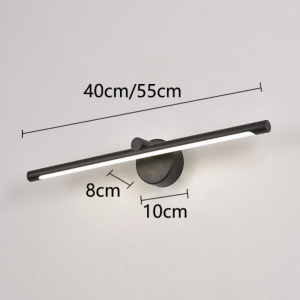 Modern Black Linear LED Vanity Light Minimalist Wall Sconce for Bathroom Mirror Cabinet Bedroom Living Room
