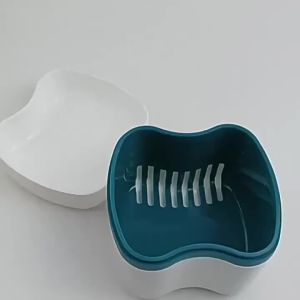 PIORPOY 1Pcs Dental Denture Packaging Box Double-Layer Full Denture Cleaning Storage Box Filter Storage Box Dentist Supplies
