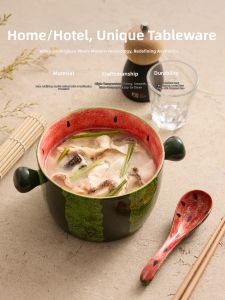 YOGEHOME | Hand-painted Watermelon Ceramic Bowl Large Capacity