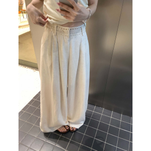 Elegant Lace High Waist Loose Long Pants