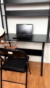 Study Table 80/100/120cm Computer Table with Book Shelf PC Storage Student Study Desk Writing Desk Home Office Table