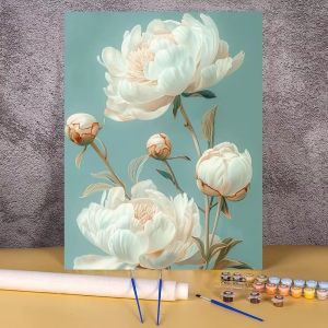 Bandai | DIY Oil Painting By Numbers Flower Tree Canvas Paint Kit For Adults Coloring By Numbers Floral Home Bedroom Wall Decoration