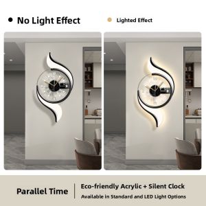 ARTPIONEER | Elegant Black and White Silent Lighted Wall Clock