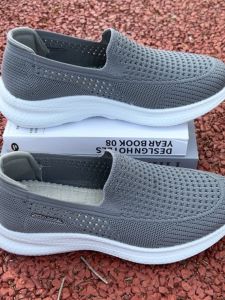 Giày Thường Ngày Đế Bằng Thoáng Khí Dệt Máy Cỡ Lớn Cho Nam Và Nữ Giày Đơn Một Bước Thoải Mái Thoáng Khí Mùa Hè