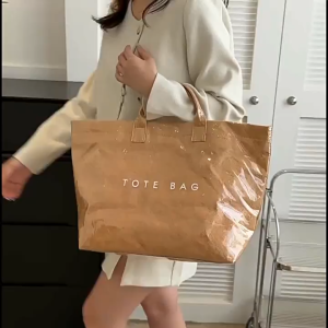 SG Gadget® Transparent DuPont Paper Tote Bag Large Capacity Commuter Handbag Stylish Women Shopping Bag