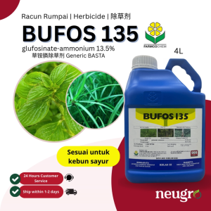 Farmcochem Bufos 135 4L Glufosinate Ammonium 13.5% Herbicide (Same Basta/Kenbast) Racun Rumput Sambau Pait (Same Basta/Kenbast)