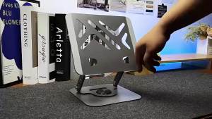 Carbon Steel Dual Rod Tablet Holder 360 Rotatable Adjustable Desktop Stand for iPad Kindle 4.7-16.5 Inch Screen
