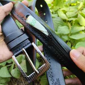 Ikat pinggang kulit Resleting pria