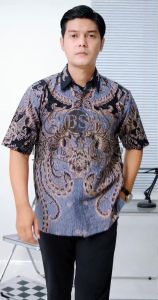 Baju Kemeja Batik Pria Dewasa Mewah 2025 Terbaru Lengan Pendek Katun Premium Reguler Fit Motif Anggoro