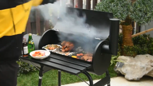 Outdoor BBQ Grill Home BBQ Grill with Lid and Chimney BBQ Cart Charcoal Grill Portable Camping Charcoal Grill Large Heavy Duty BBQ Grill