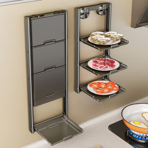 Wall-mounted Foldable Multi-layer Prep Rack