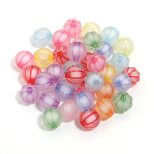 10-100pcs Colorful Pumpkin Acrylic Beads 8/10/12/16/20mm Round Pumpkin Beads Loose Bead For DIY Jewelry Making Handmade Material