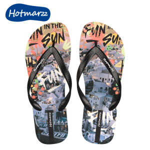 Hotmarzz Mens Outdoor Sandals Anti-wear Slippers Casual Flat Heel Color Block PVC Upper Thong Slippers for Beach And Daily Use