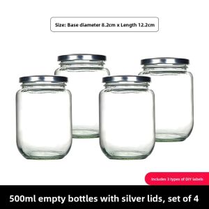 gumahus | Food-Grade Transparent Glass Jar with Lid for Boiling and Sealing