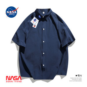 Wassup Panda Mens Ice Silk Short Sleeve Shirt Loose Fit Solid Color Summer Fashion Vintage Outerwear Casual Polyester Blend