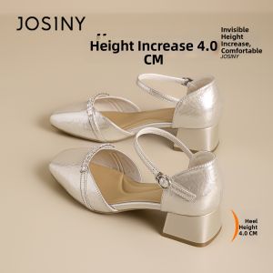 Josiny | Square Toe High Heel Crystal Sandals
