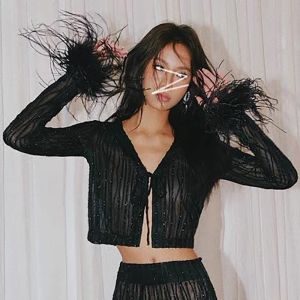 Feathers Hem Skirt For Women High Waist Asymmetrical Solid y Midi Skirts Female Clothing Summer Fashion New