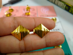 14K Thailand Gold Clip On Earrings | Non-Tarnish Lightweight Hypoallergenic | Elegant Geometric