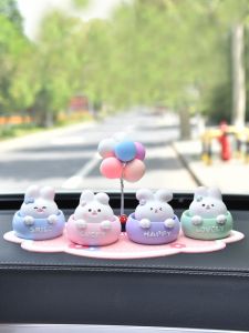 Cute Rabbit Car Decorative Accessories Creative Female Driver Center Console Decoration Supplies Complete Collection