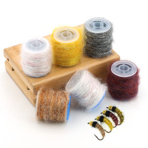 5 Meter/Spool Dirty Bug Yarn Dubbing Fishing Fly Tying Materials Mottled Dub Rope For Tying Shrimps Caddis Baetis Nymph Fly