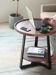 [SG Seller]Coffee table Sofa Side table wooden legs round tea table Living Room Shelf Modern design coffee table