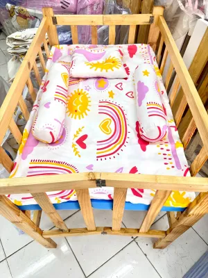 Crib Adjustable & Dropside with Uratex foam and 3pillows set (22x36 inches)