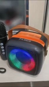 Speaker Bluetooth Full Bass Fleco F-92B LED Free 2 Mic Bluetooth Karaoke / Mic Wireless