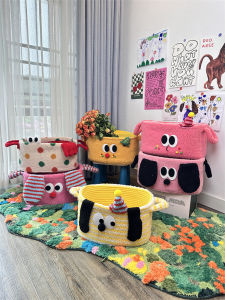 Original Little Monster Design Storage Basket Square Organizer for Toys Snacks Home Use Niche Design Utility Storage Basket