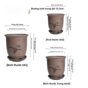 Chậu Hoa Gốm Sứ Phong Cách Cổ Điển Đa Đức Cho Hoa Lá Cây Trong Nhà Chậu Hoa Cát Sen Màu Đỏ Và Xanh Lá Cây Có Đĩa Đựng Nước