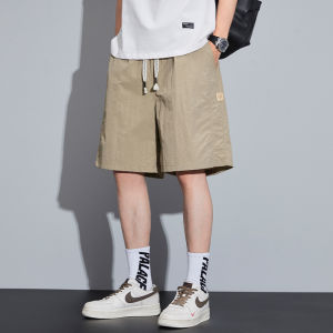 Ice Silk Quick Dry Mens Shorts Summer Thin Casual Five-Quarter Pants Youth New Style American Retro Breathable Loose Fit