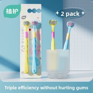 Botare | Soft Bristle Adult Toothbrush with Stain Removal Triple Head Design and Tongue Scraper