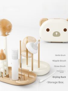 Portable Silicone Baby Bottle Brush Cleaning Set Travel Friendly Newborn Special Use Milk Bottle Cleaner Storage Box