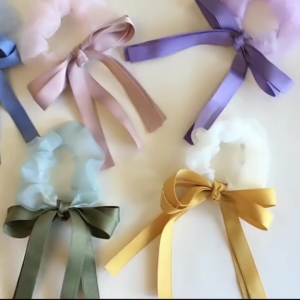AIDA Dopamine Scrunchie Ribbon Hair Rope Tie Donut Rubber Band Hair Accessories Getah Rambut Pengikat 多巴胺网纱缎带蝴蝶大肠圈丸子头绳发圈