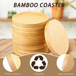 Multi-Sizes Bamboo Breakfast Serving Tray Bamboo Coaster Circle Tray Crafted Plain Platter Tea Tray Tableware