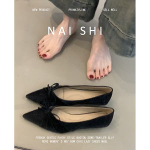 NAISHI | Pointed Bow Soft Soled Womens Shoes