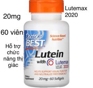 [MỸ] viên Lutein with Lutemax® 2020 20mg 60 viên Doctors Best hỗ trợ tăng cường thị lực