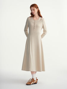 DUSHU | Slimming Faux Layered Dress for Plus Size Winter Wear