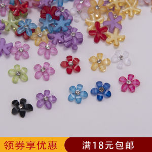 Handmade Acrylic DIY Jewelry Sakura Flower Hairpin Earring Decorative Accessories Transparent Five-Petal Design Fashionable