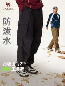 Loose Wide Leg Mens Workwear Trousers Autumn Outdoor Hiking Mountain Climbing Multi-Pocket Paratrooper Pants Casual Leisure