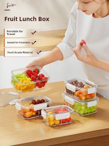 Food Grade Childrens Lunch Box Picnic Lunch Box Fruit Box Grade Primary School Student Outdoor Travel Anti-Mold Plastic Box