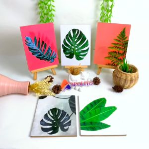 APOLITO (15X20 CM) HIASAN DINDING DAUN MONSTERA BESAR WALL DECOR DEKORASI RUMAH POSTER KAYU MOSTERA