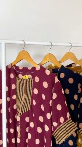 DRESS DASTER SULTAN JUMBO POLKADOT LD 120 RENDA PREMIUM BAHAN RAYON ADEM MURAH TERBARU 2023