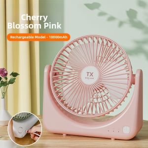 Portable Desktop Mini Fan USB Rechargeable Ultra Quiet High Wind Power Long Battery Life Office Desk Top Student Dormitory Bed Electric Fan Cooling Small Air Conditioner F1074