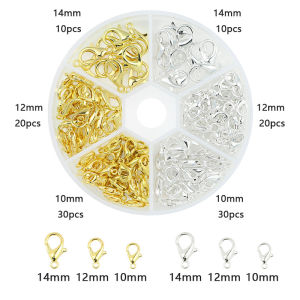 10pcs/lot 10-14mm Metal Lobster Clasps Jewelry Making Components DIY Bracelet Necklace Carabiner Findings Hooks Chain Closure